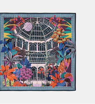 Foulard Medium à motifs JARDIN D'HIVER - Wild - Noir
