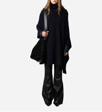 Poncho Palma 100% Cachemire - Zadig&Voltaire - Bleu encre