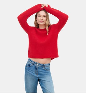 Pull mcristie - Motif uni - Caroll - Rouge