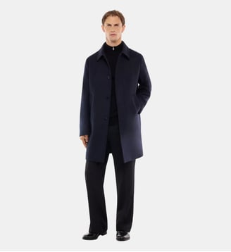 Manteau en drap de laine et cachemire - Fursac - Marine