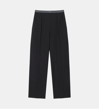Pantalon à plis laine mélangée oversize - Lacoste - Gris