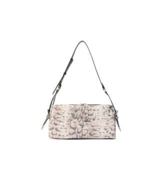 Sac porté épaule moyen keeper bag en daim embossé python - Pinko - Multicolore