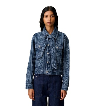 Veste denim imprimée - Claudie Pierlot - Print marine