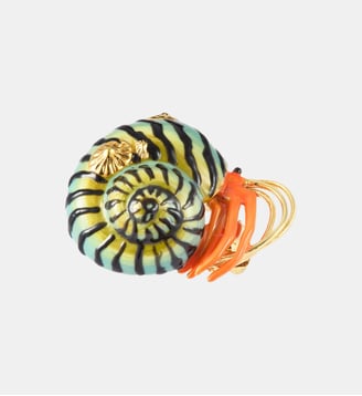 Broche bernard l'hermite vert et orange - Les Néréides - Multicolore