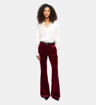 Pantalon Prevy Velours - Zadig&Voltaire - Rouge cherry