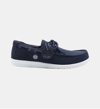 Chaussures bateau Socoa en maille stretch - Serge Blanco - Bleu marine