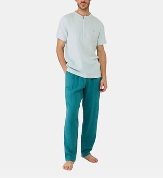 Pyjama en gaze de coton - Canard - Arthur - Bleu