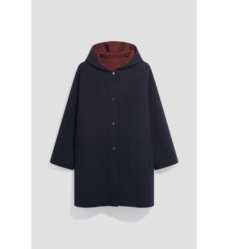 Manteau en laine réversible à capuche - ALEY - Gerard Darel - Bleu nuit