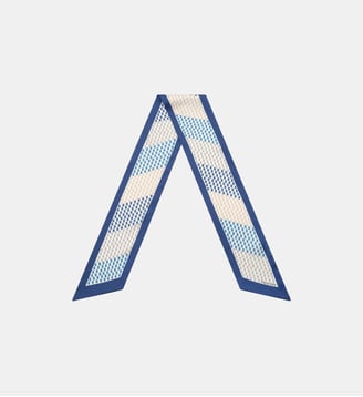 Norris - Foulard En Satin De Coton Bleu Parallèle