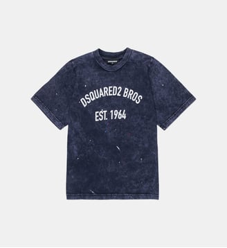 T-shirt col ras du cou avec logo - Dsquared2 - Bluette crépusculaire