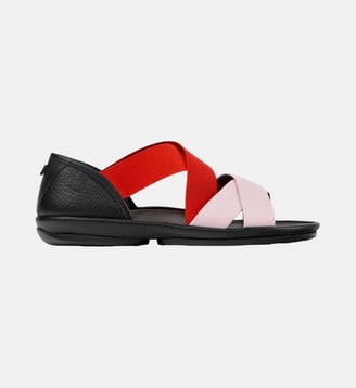 Sandales Right Isla Twins - Camper - Noir et rose