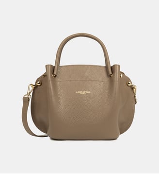 Sac à main Foulonné Double LOUISA en cuir - Lancaster - Taupe, in et or