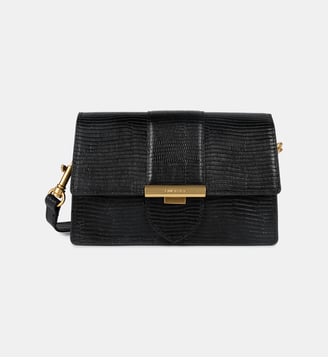 Petit sac trotteur Exo Ily en cuir - Lancaster - Noir et lézard