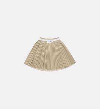 Jupe plissée avec logo - MM6 Maison Margiela - Beige