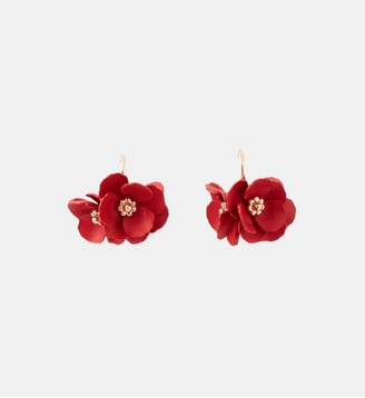 Petites créoles 3 fleurs rouges - Balaboosté - Rouge