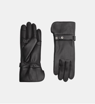 Gants Hooper Mobilités Homme Cuir Doublés Lapin et Polaire - Agnelle - Noir