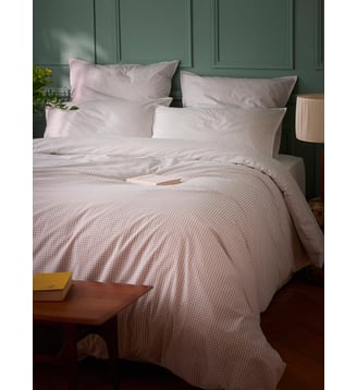 Housse de couette percale de coton tissé teint "Marin" - Cyrillus - Bleu