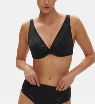 Haut de maillot de bain triangle avec armatures - Noir Simone Pérèle