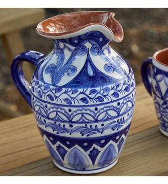 Carafe Alentejo Terracotta - Costa Nova - Bleu et blanc