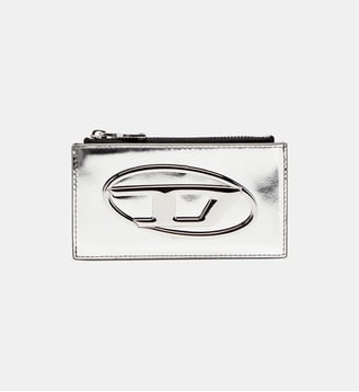 Porte-cartes en cuir effet miroir - Diesel - Gris argente