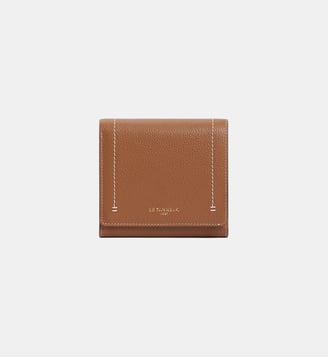 Petit portefeuille à rabat Louison en cuir grainé - Le Tanneur - Marron tan
