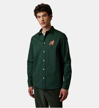 Chemise en tissu sergé - Faguo - Vert foncé