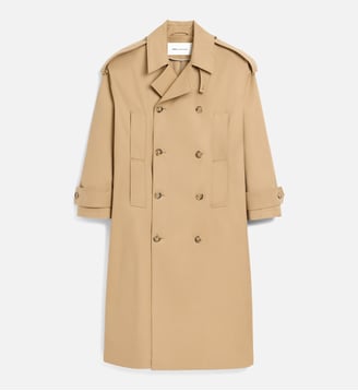 Trench coat unisexe en coton - AMI Paris - Beige mastic