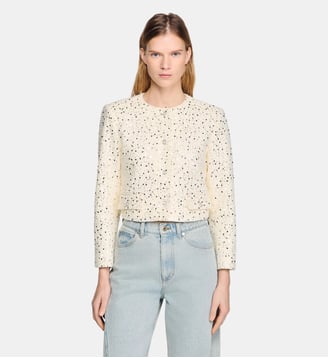Veste courte à sequins en coton Sandro