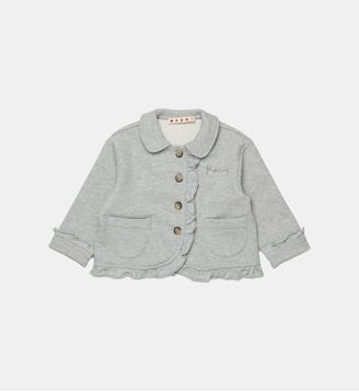 Veste avec volants et logo - Marni - Inox gris mélangé