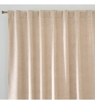 Rideau velours côtelé pattes cachées Carly - La Redoute Interieurs - Beige