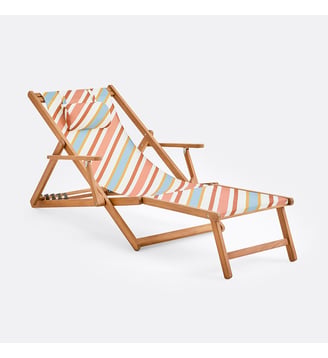 Chaise longue pliante en acacia huilé - La Redoute Interieurs - Imprimé rayures