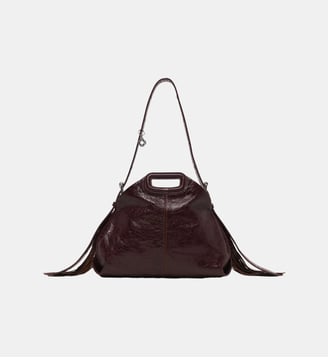 Sac Miss M en cuir craquelé - Maje - Marron foncé