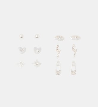 Set de 6 paires de petites puces d'oreilles argentées - Balaboosté - Argenté