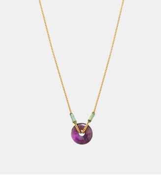 Collier pendentif ajustable   - Babylone - Satellite - Violet