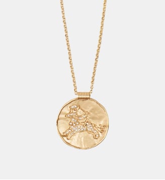 Collier à médaille astrologique - Maje - Or clair et blanc