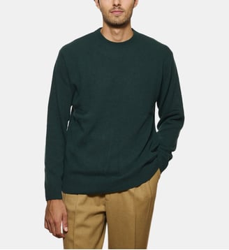 Pull Col Rond Vert en laine et cachemire - Atelier Privé - Vert