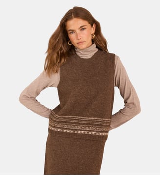 Pull Sans Manches 100% Yack Alois - Maison 123 - Taupe foncé