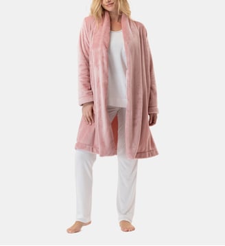 Veste en peluche flanelle ESSENTIEL H55B - Lingerie Le Chat - Rose