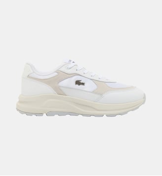 Sneakers Run Set homme en suède - Lacoste - Blanc et beige