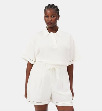 Polo oversize twill fluide - Lacoste - Blanc