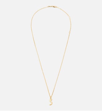 Collier Martelé Doré Pendentif "5" unisexe en Laiton - AMI Paris - Or