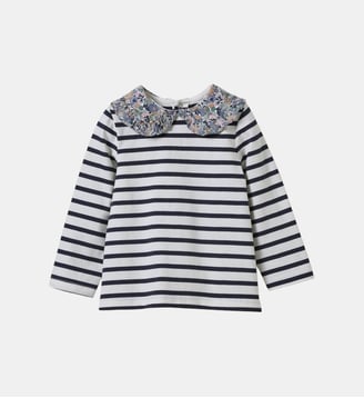 T-shirt col en tissu Liberty  - Coton biologique Cyrillus