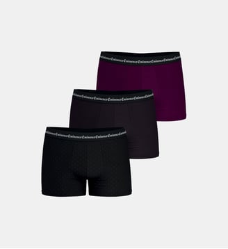 Boxers, lot de 3, BUSINESS PRINT - Eminence - Prune noir