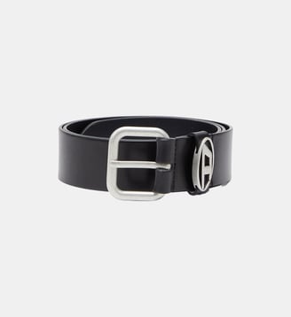 Ceinture 4 cm en cuir mat avec boucle métallique - Diesel - Noir