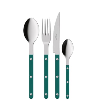 Set de 4 couverts de table, Bistrot - Sabre - Bleu canard