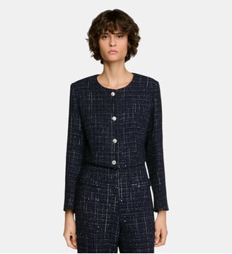Veste en tweed fantasie - Sandro - Bleu