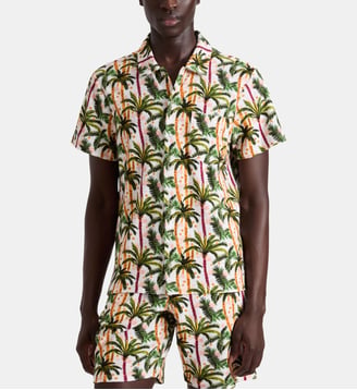Chemise bowling en éponge Brazil Jungle - Vilebrequin - Blanc
