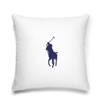 Housse de coussin en coton - Ralph Lauren Home - Blanc et bleu