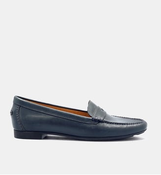 Mocassin simple round - cuir lisse - Fairmount - Bleu