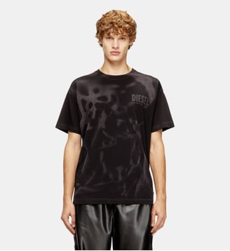 T-shirt en coton avec impression laser - Diesel - Noir
